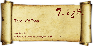 Tix Éva névjegykártya